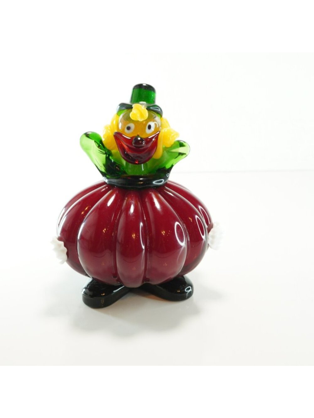 Murano Glass Clown Figurine Red Pumpkin Ferro & Lazzarini Italy